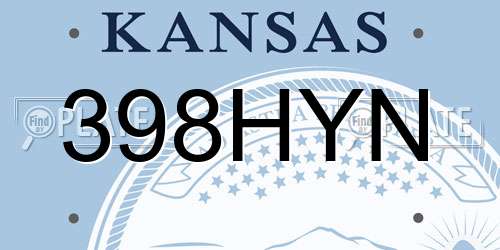 398HYN Kansas License Plate