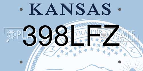 398LFZ Kansas License Plate