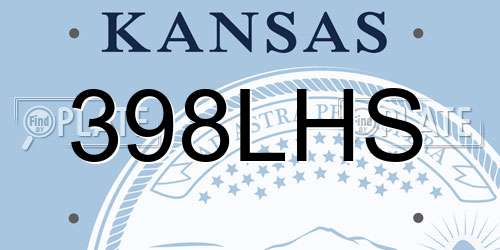 398LHS Kansas License Plate