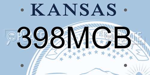 398MCB Kansas License Plate