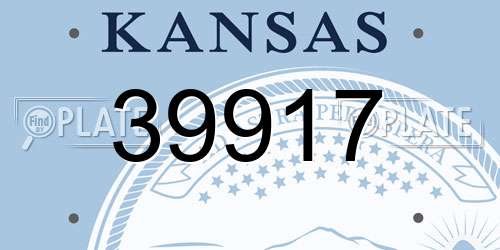 39917 Kansas License Plate