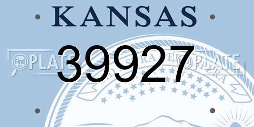 39927 Kansas License Plate