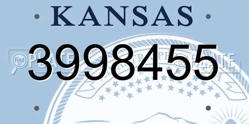 3998455 Kansas License Plate