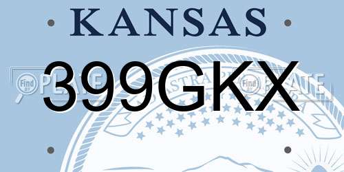 399GKX Kansas License Plate