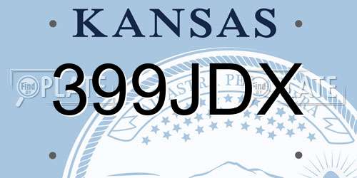 399JDX Kansas License Plate