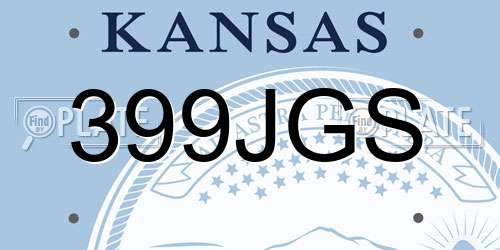 399JGS Kansas License Plate