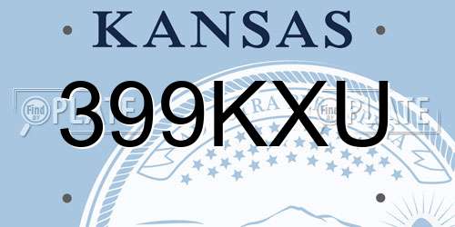 399KXU Kansas License Plate