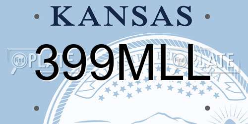 399MLL Kansas License Plate