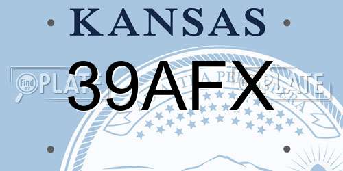 39AFX Kansas License Plate