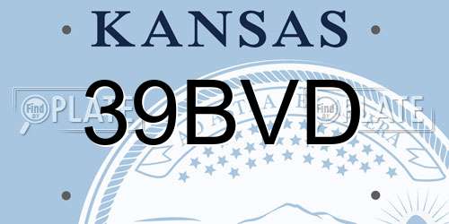 39BVD Kansas License Plate