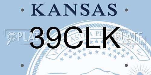 39CLK Kansas License Plate