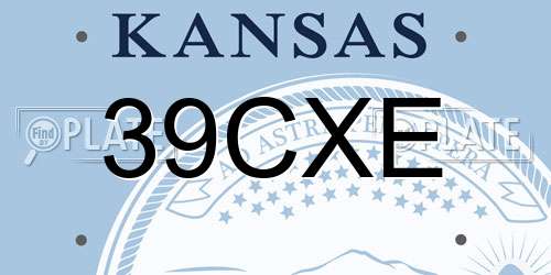 39CXE Kansas License Plate