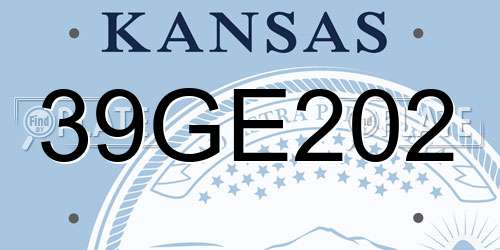 39GE202 Kansas License Plate
