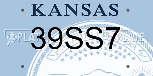 39SS7 Kansas License Plate