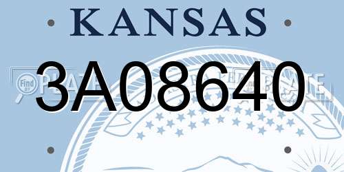 3A08640 Kansas License Plate