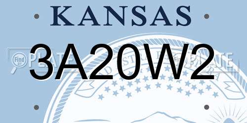 3A20W2 Kansas License Plate