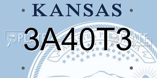 3A40T3 Kansas License Plate