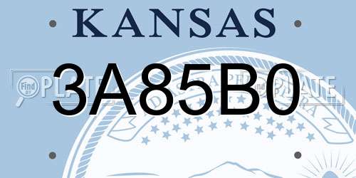 3A85B0 Kansas License Plate