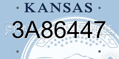 3A86447 Kansas License Plate