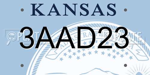 3AAD23 Kansas License Plate