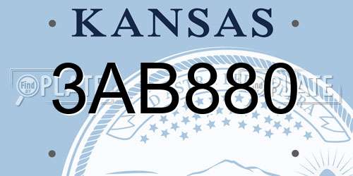3AB880 Kansas License Plate