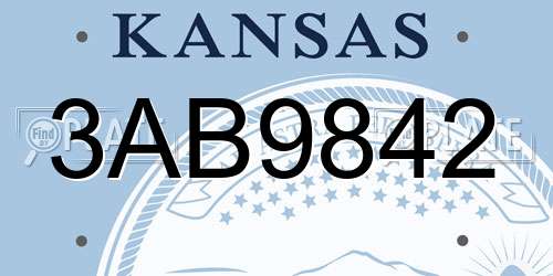 3AB9842 Kansas License Plate