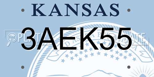 3AEK55 Kansas License Plate