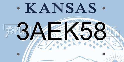 3AEK58 Kansas License Plate