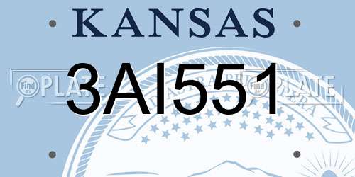 3AI551 Kansas License Plate