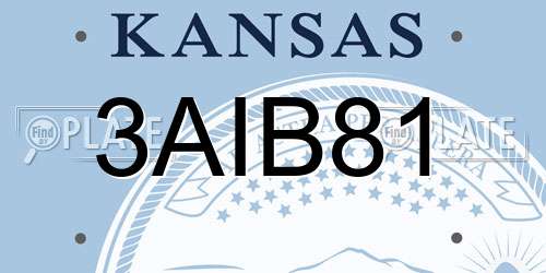 3AIB81 Kansas License Plate