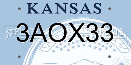 3AOX33 Kansas License Plate