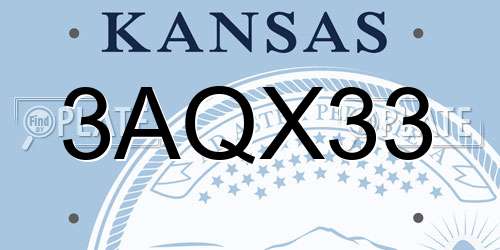 3AQX33 Kansas License Plate