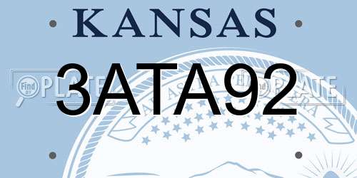 3ATA92 Kansas License Plate