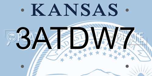 3ATDW7 Kansas License Plate