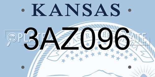 3AZ096 Kansas License Plate