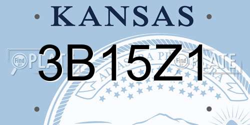 3B15Z1 Kansas License Plate