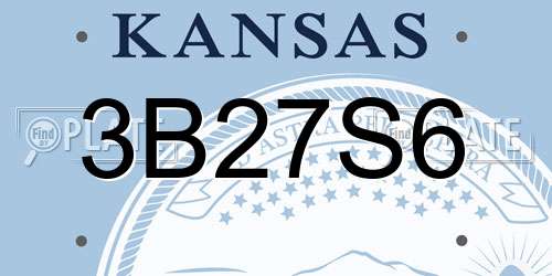 3B27S6 Kansas License Plate