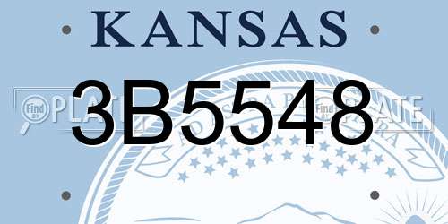 3B5548 Kansas License Plate