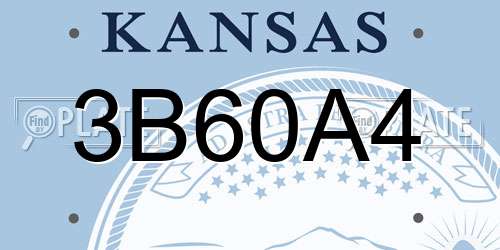 3B60A4 Kansas License Plate