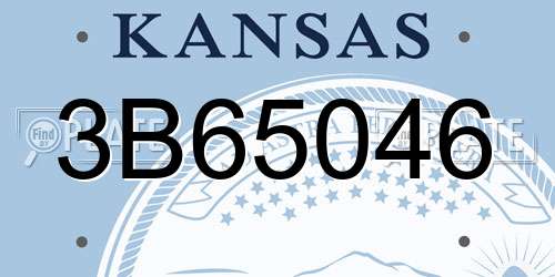 3B65046 Kansas License Plate