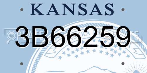 3B66259 Kansas License Plate