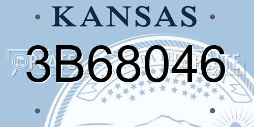 3B68046 Kansas License Plate