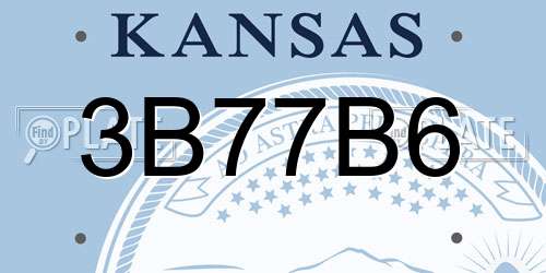 3B77B6 Kansas License Plate