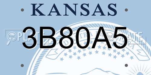 3B80A5 Kansas License Plate