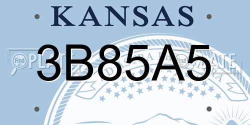 3B85A5 Kansas License Plate