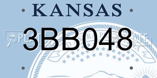 3BB048 Kansas License Plate