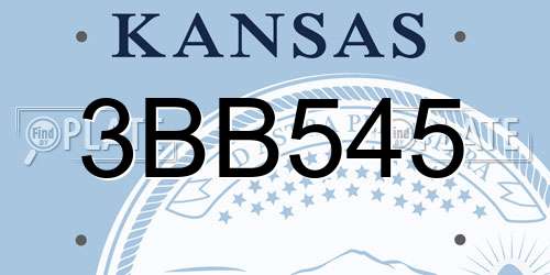 3BB545 Kansas License Plate
