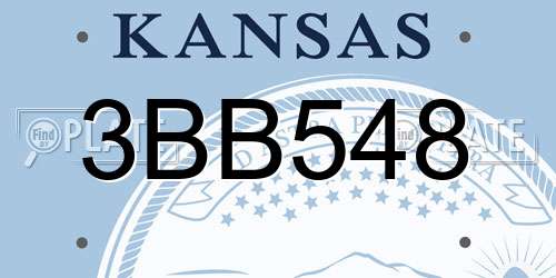 3BB548 Kansas License Plate