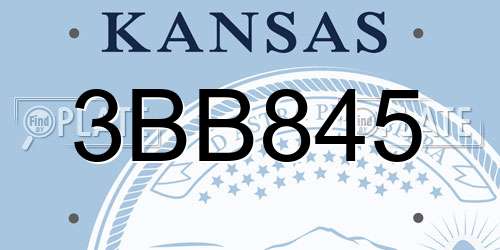 3BB845 Kansas License Plate