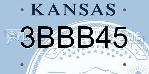 3BBB45 Kansas License Plate